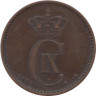  Дания. 2 эре 1891 год. Король Кристиан IX. 