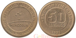 Аргентина. 50 сентаво 1998 год. Меркосур - общий рынок стран Южной Америки.