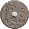  Бельгия. 5 сантимов 1922 год. ROYAUME DE BELGIQUE 