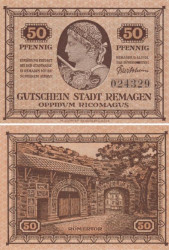 Бона. Германия. Ремаген 50 пфеннигов 1921 год. Нотгельд. (XF)