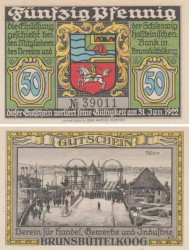 Бона. Германия. Брунсбюттельког 50 пфеннигов 1922 год. Нотгельд. (XF)
