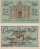  Бона. Германия. Везель 25 пфеннигов 1919 год. Нотгельд. (XF) 