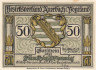  Бона. Германия. Ауэрбах 50 пфеннигов 1921 год. Без номера. Нотгельд. (VF) 