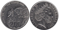 Австралия. 20 центов 2005 год. 60 лет со дня окончания Второй мировой войны.