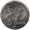  Сейшельские острова. 5 рупий 1982 год. Сейшельская пальма. 