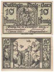 Бона. Германия. Тале 10 пфеннигов 1921 год. Нотгельд. (VF)