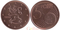 Финляндия. 5 евроцентов 1999 год. Геральдический лев.