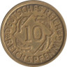  Веймарская республика. 10 рейхспфеннигов 1932 год. (D) 