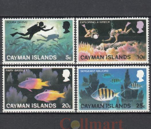  Набор марок. Каймановы Острова 1977 год. Подводное плавание и морская жизнь. (4 марки) 