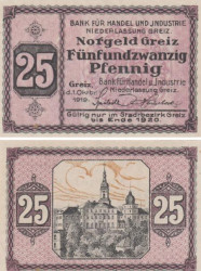 Бона. Германия. Грайц 25 пфеннигов 1919 год. Нотгельд. (XF)