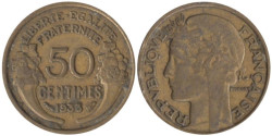 Франция. 50 сантимов 1933 год. Марианна.