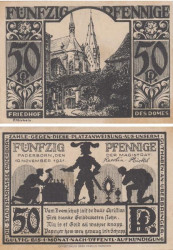 Бона. Германия. Падерборн 50 пфеннигов 1921 год. Нотгельд. (XF)