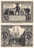  Бона. Германия. Падерборн 50 пфеннигов 1921 год. Кладбище Кафедрального собора. Нотгельд черный. (XF) 