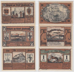 Набор банкнот. Германия. Медебах 50,​ 75 пфеннигов и 1 марка 1921 год. Нотгельды, 3 штуки. (VF)