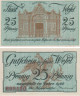  Бона. Германия. Везель 25 пфеннигов 1920 год. Нотгельд. (XF) 