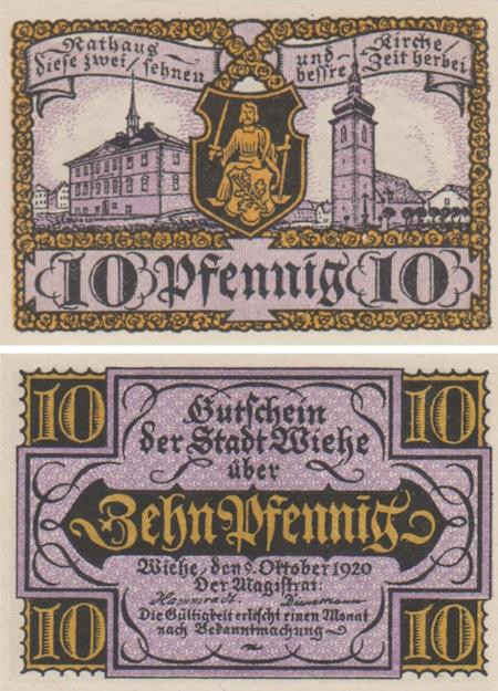  Бона. Германия. Виэ 10 пфеннигов 1920 год. Нотгельд. (XF) 