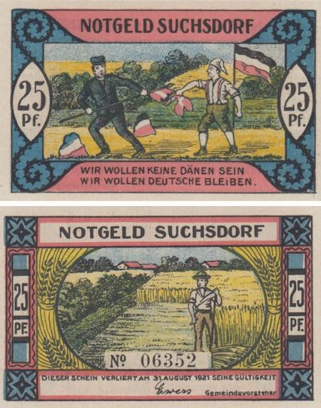  Бона. Германия. Зуксдорф 25 пфеннигов 1921 год (вариант 2). Нотгельд. (XF) 