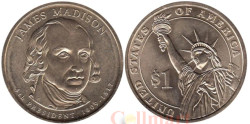 США. 1 доллар 2007 год. 4-й Президент США - Джеймс Мэдисон (1809-1817). (D)