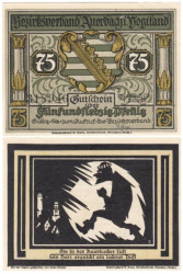 Бона. Германия. Ауэрбах 75 пфеннигов 1921 год. Вар. 3. Нотгельд. (VF)