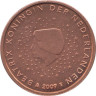 Нидерланды. 2 евроцента 2009 год. Портрет королевы Беатрикс в профиль. 