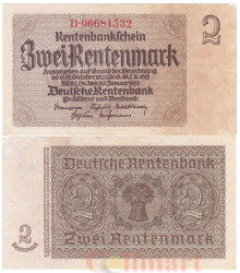 Бона. Германия (Веймарская республика) 2 рентмарки 1937 год. Сноп пшеницы. P-174b.3. (VG-F)