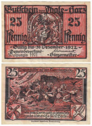 Бона. Германия. Тале 25 пфеннигов 1921 год. Нотгельд. (VF)