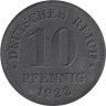 Германская империя. 10 пфеннигов 1922 год. (цинк) 