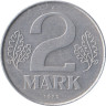  Германия (ГДР). 2 марки 1975 год. Герб. 