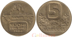 Финляндия. 5 марок 1984 год. Ледокол Урхо.