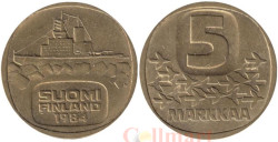 Финляндия. 5 марок 1984 год. Ледокол Урхо.
