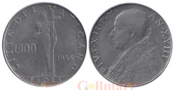 Ватикан. 100 лир 1956 год. Богиня Фидес.