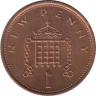  Великобритания. 1 новый пенни 1976 год. 