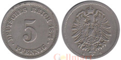 Германская империя. 5 пфеннигов 1874 год. (C)
