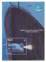 Почтовый блок. Палау. Титаник.