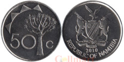 Намибия. 50 центов 2010 год. Колчанное дерево.