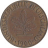  Германия (ФРГ). 5 пфеннигов 1966 год. Дубовые листья. (J) 