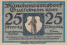  Бона. Германия. Мюнхенбернсдорф 25 пфеннигов 1921 год. Нотгельд. (XF) 