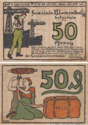 Бона. Германия. Блументаль 50 пфеннигов 1921 год. Нотгельд. (XF)