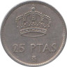  Испания. 25 песет 1982 год. Король Хуан Карлос I. 