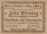  Бона. Германия. Луттер-ам-Баренберге 10 пфеннигов 1917 год. Нотгельд. (XF) 
