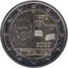  Люксембург. 2 евро 2022 год. 50 лет флагу Люксембурга. 