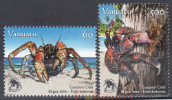Набор марок. Вануату. Кокосовый краб (Биргус латро). 2 марки.