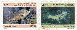Набор марок. Мавритания. Рыбы (1986). 2 марки.