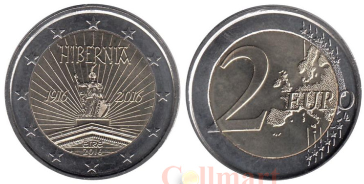  Ирландия. 2 евро 2016 год. 100-летие Пасхального восстания. 