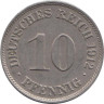  Германская империя. 10 пфеннигов 1912 год. (J) 