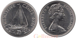 Багамские острова. 25 центов 1969 год. Парусник.