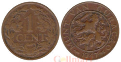 Кюрасао. 1 цент 1947 год. Герб.