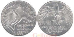 ФРГ. 10 марок 1972 год. XX летние Олимпийские Игры, Мюнхен 1972 - Стадион. (G)