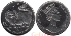 Остров Мэн. 1 крона 1997 год. Кошки - Длинношёрстная дымчатая кошка.