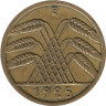  Германия (Веймарская республика). 5 рейхспфеннигов 1925 год. Колосья. (Е) 